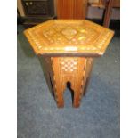 AN ANGLO-INDIAN OCTAGONAL MOTHER-OF -PEARL OCCASIONAL TABLE H-46.5 W-42 CM S/D