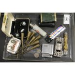A TRAY OF ASSORTED COLLECTABLE TO INC WEDGWOOD BLACK JASPERWARE CUFFLINKS ETC