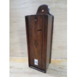 AN ANTIQUE WALNUT CANDLE BOX