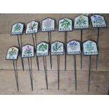 ***A SET OF CAST METAL HERB MARKERS**