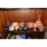 A COLLECTION OF MOSTLY AFRICAN STONEWARE VESSELS ETC