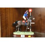 A BORDER FINE ARTS HORSE RACING FIGURE - WINNING SALUTE BAY B1634 BY ANNE WALL