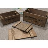 TWO REPRODUCTION HENDRICK'S GIN ADVERTISING BOXES