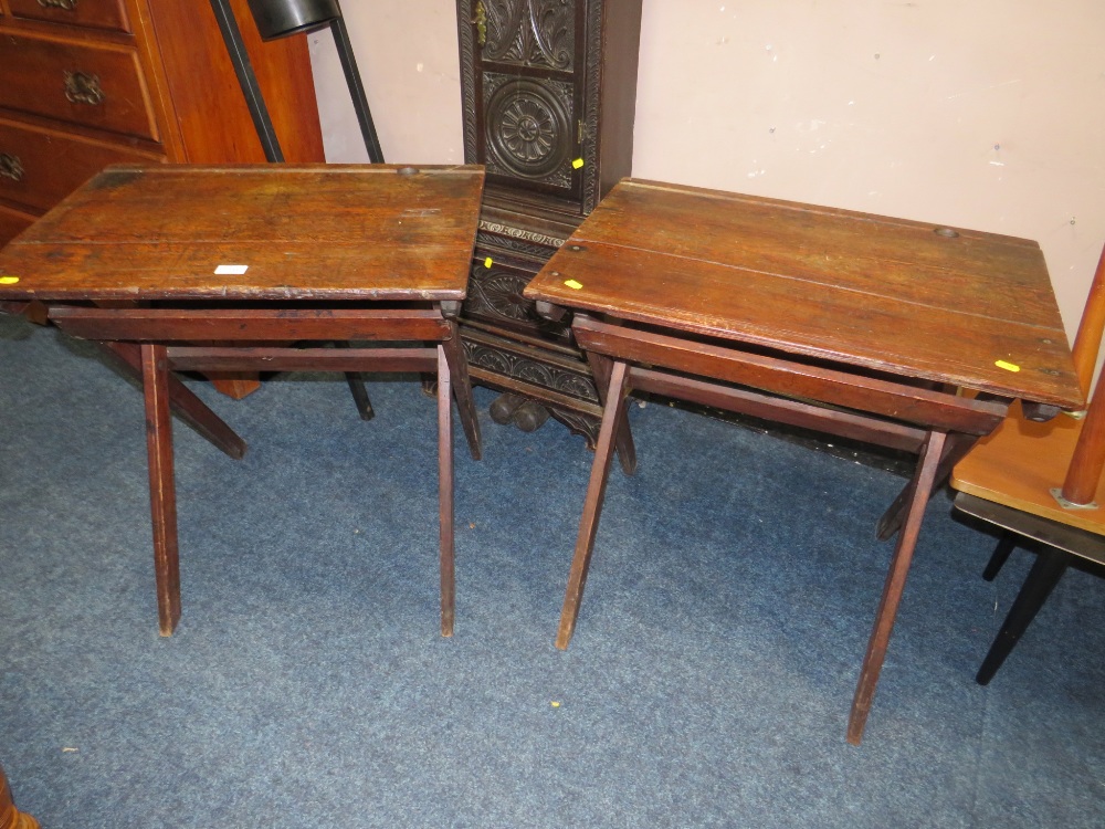 A PAIR OF VINTAGE FOLDING DESKS