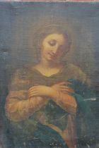 ITALIAN SCHOOL (18TH CENTURY). The Madonna in Contemplation, oil on canvas, unframed, 69 x 52.5 cm