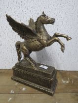 ***A CAST METAL WINGED HORSE FIGURE**