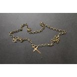 A 9K GOLD CHAIN WITH 9CT GOLD CRUCIFIX - APPROX COMBINED WEIGHT 8.4 G