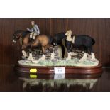 A BORDER FINE ARTS FIGURE OF SHIRE HORSES 1985 BY J. BOYT