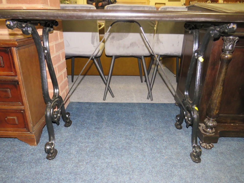 A CAST BASE RECTANGULAR PUB TYPE TABLE - Image 3 of 3