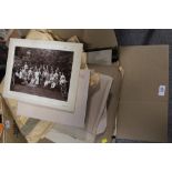 A LARGE QUANTITY OF ANTIQUE BLACK & WHITE PHOTOGRAPHS ETC