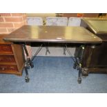 A CAST BASE RECTANGULAR PUB TYPE TABLE