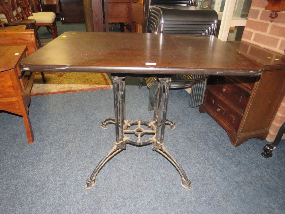 A CAST BASE RECTANGULAR PUB TYPE TABLE