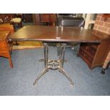 A CAST BASE RECTANGULAR PUB TYPE TABLE