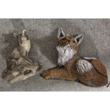 A POOLE FOX TOGETHER WITH ANOTHER MODEL OF A FOX (2)