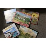 A LARGE BOX OF JIGSAW PUZZLES ETC