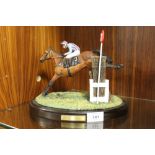 A COUNTRY ARTISTS HORSE RACING FIGURE BY RACHEL D HARTLEY - BEST MATE TRIPLE GOLD CUP WINNER 2002,