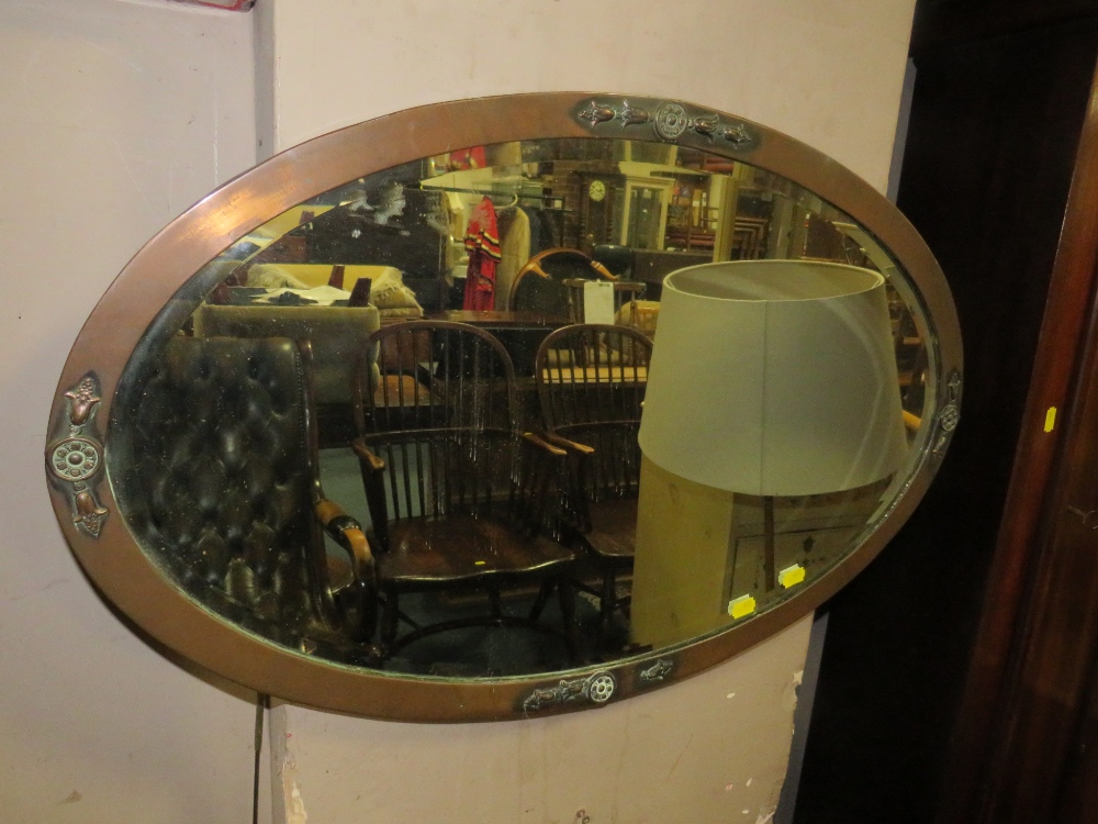 TWO ART DECO OVAL HANGING WALL MIRRORS - Image 3 of 3