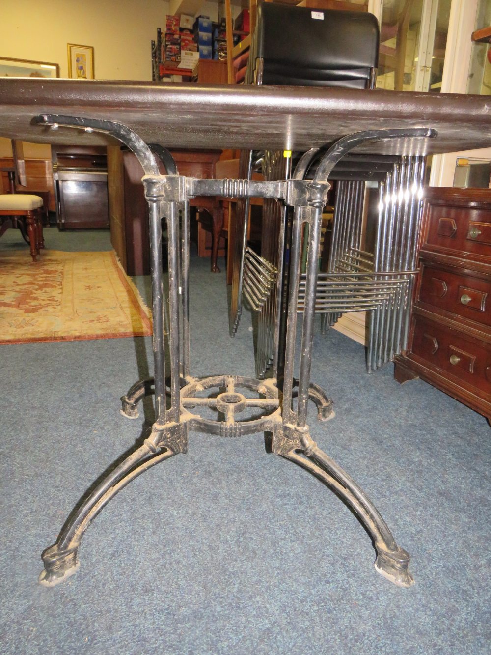 A CAST BASE RECTANGULAR PUB TYPE TABLE - Image 3 of 3