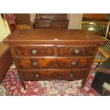 AN EARLY 20TH WALNUT FOUR DRAWER CHEST