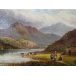 W.E. ELLIS (XIX) ' NR THE GATLEY OF THE AFON MAWDDRCH' OIL ON CANVAS WITH THREE OTHER PICTURES (4)