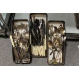 THREE SMALL TRAYS OF ASSORTED FLATWARE