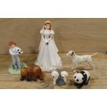 A QUANTITY OF ROYAL DOULTON AND BESWICK TO INC DISNEY PRINCESSES ARIEL DP4, PRIDE AND JOY ETC