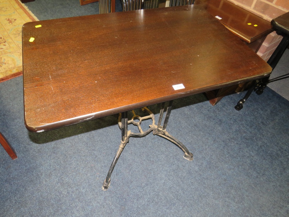 A CAST BASE RECTANGULAR PUB TYPE TABLE - Image 2 of 3