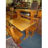 A MODERN KITCHEN TABLE WITH THREE BENCH SEATS