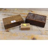 THREE VINTAGE TREEN BOXES