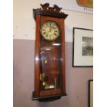 AN ANTIQUE VIENNA TWIN WEIGHT CLOCK - PENDULUM