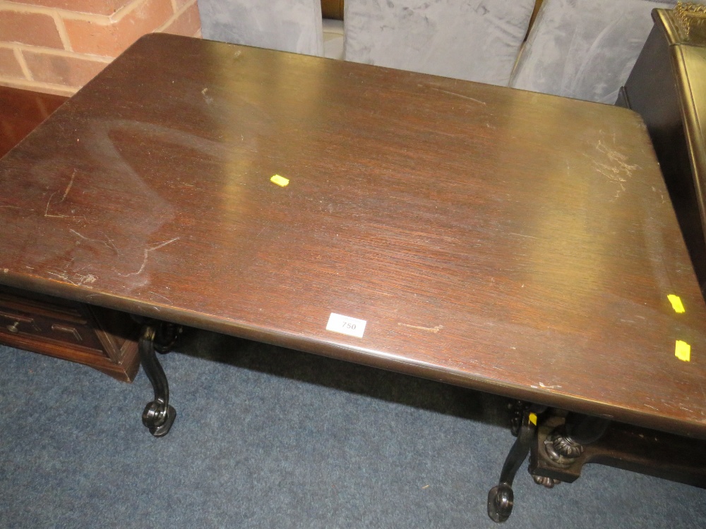 A CAST BASE RECTANGULAR PUB TYPE TABLE - Image 2 of 3