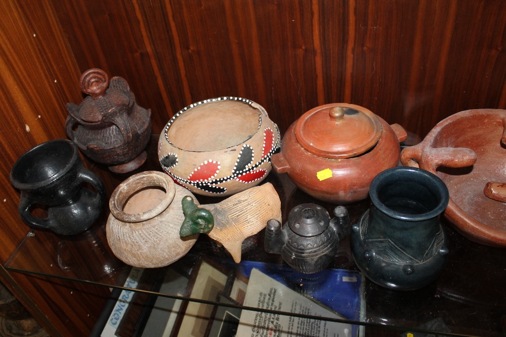 A COLLECTION OF MOSTLY AFRICAN STONEWARE VESSELS ETC - Image 2 of 3