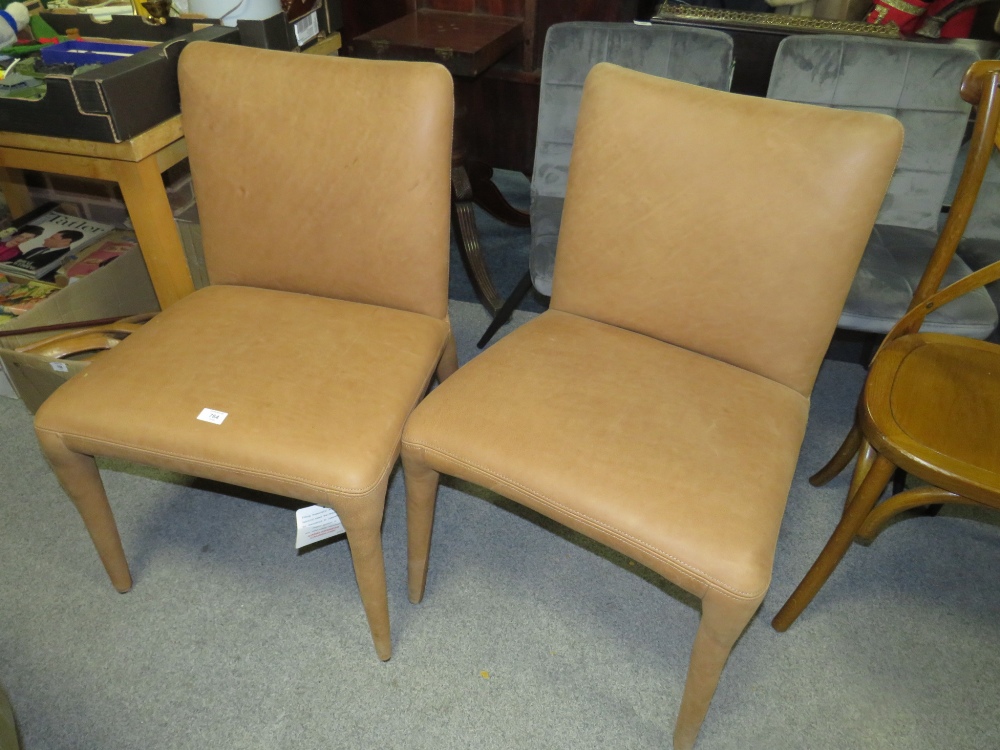 A PAIR OF MODERN SUEDE CHAIRS AND TWO BENTWOOD CHAIRS (4) - Image 3 of 3