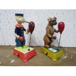 ***A BOXING POPEYE FIGURE TOGETHER WITH A SIMILAR BOXING DOG (2)**