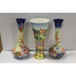 THREE TUPTON WARE VASES