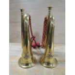 TWO BRASS BUGLES