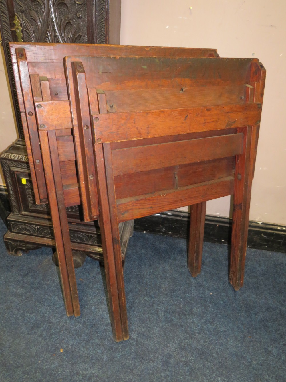 A PAIR OF VINTAGE FOLDING DESKS - Image 5 of 5