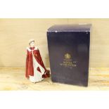 A BOXED ROYAL WORCESTER QUEENS 80TH BIRTHDAY FIGURE WITH GOLD BACKSTAMP