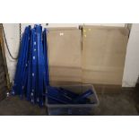 A QUANTITY OF BLUE RACKING WITH SHELVES