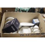 A QUANTITY OF ROYAL DOULTON AND OTHER TEA AND DINNERWARE (TRAYS NOT INCLUDED)