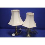 TWO BRASS BASED TABLE LAMPS