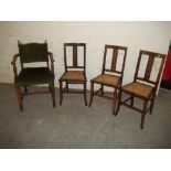 A SELECTION OF 4 ANTIQUE CHAIRS