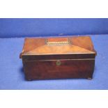 AN ANTIQUE ROSEWOOD TEA CADDY