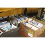 THREE TRAYS OF BOOKS TO INCLUDE AVIATION INTEREST