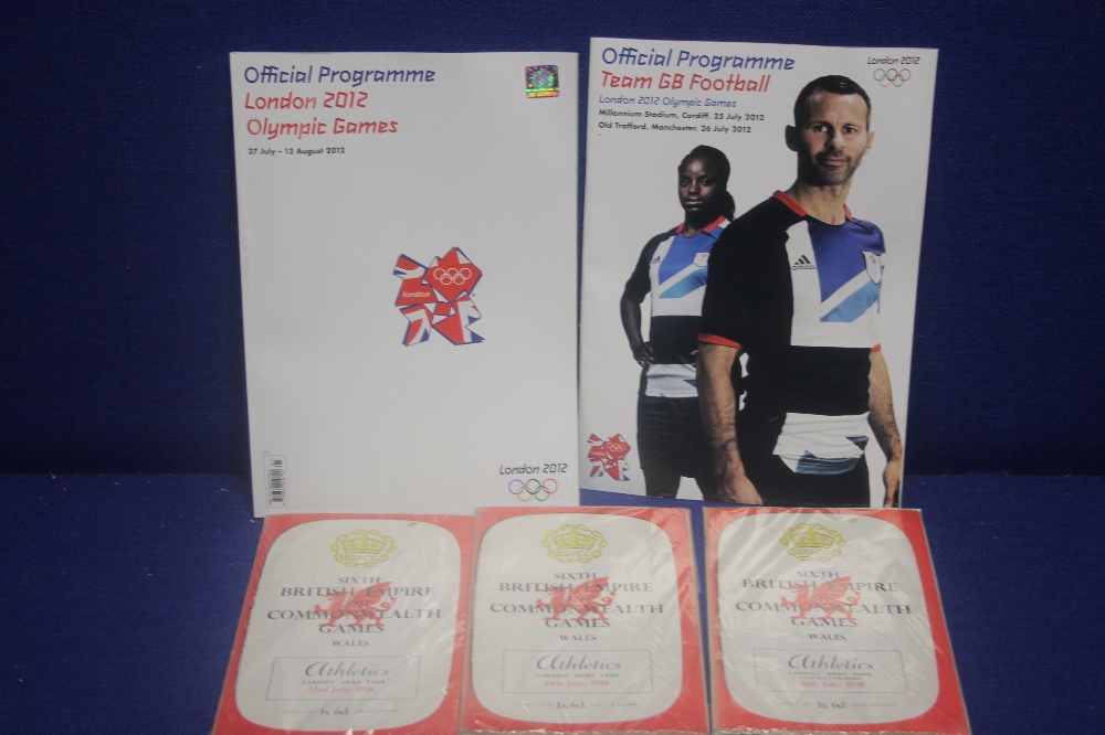 A COLLECTION OF COMMONWEALTH GAMES PROGRAMMES TO INCLUDE 1958 ATHLETICS X3, 2012 COMMONWEALTH