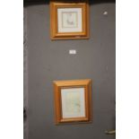 TWO FRAMED WINNIE THE POOH SKETCHES