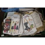 A TRAY OF VINTAGE SEWING PATTERNS (TRAYS NOT INCLUDED)