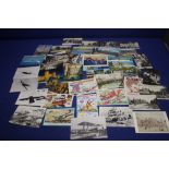 A COLLECTION OF ASSORTED POSTCARDS TO INCLUDE TOPOGRAPHICAL, AVIATION ETC