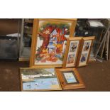 FIVE ASSORTED PRINTS TO INCLUDE A WINNIE THE POOH EXAMPLE
