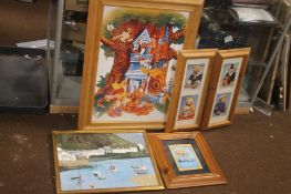 FIVE ASSORTED PRINTS TO INCLUDE A WINNIE THE POOH EXAMPLE